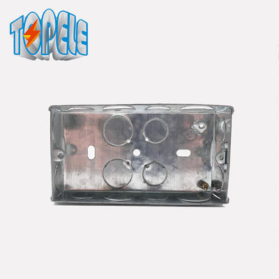0.6mm Bs4662 2 Gang 25mm धातु फ्लश बॉक्स स्टील