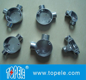 TOPELE 20 मिमी / 25 मिमी BS4568 / BS31 इलेक्ट्रिकल दो तरफा परिपत्र कोण एल्यूमीनियम जंक्शन बॉक्स, इलेक्ट्रिकल कंडक्ट फिटिंग