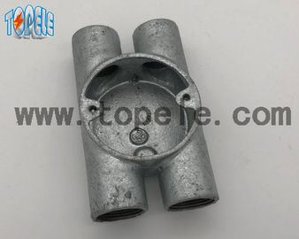 BS4568 विद्युत कंडक्ट फिटिंग्स ट्विन थ्रू वे H नरम लोहे का बॉक्स 20mm -32mm