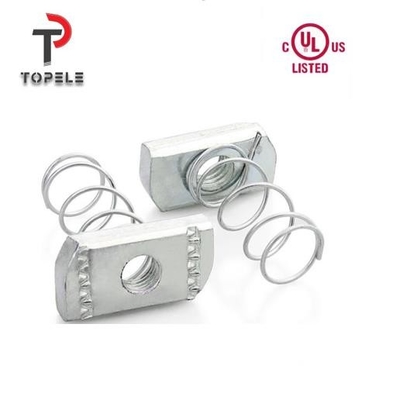 M6 M8 M10 M12 Unistrut चैनल जस्ती जस्ता लेपित स्टील स्प्रिंग नट