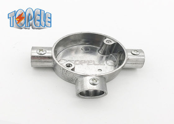 3/4" 1" बीएस31 कंडक्ट एल्यूमीनियम फिटिंग सर्कुलर बॉक्स 3 वे / टी बॉक्स आईएसओ